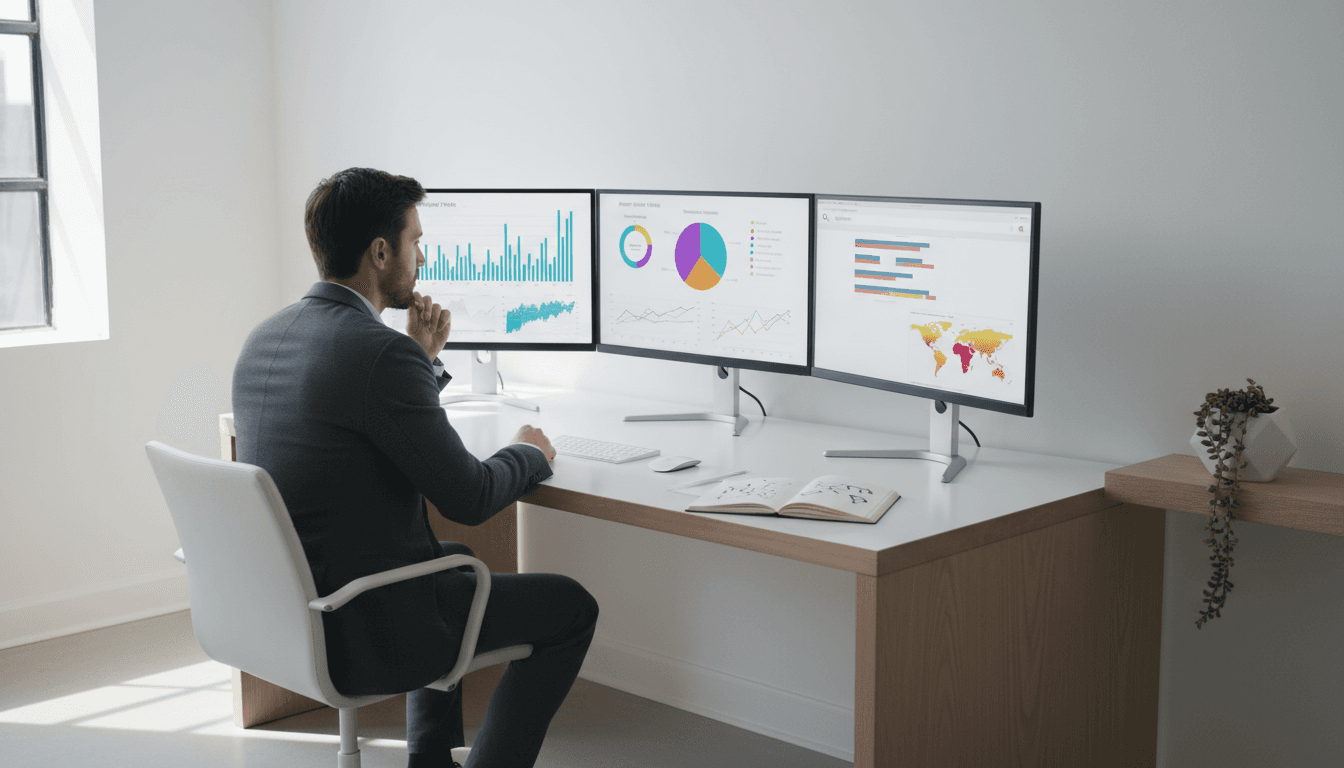 Business strategist in a bright Houston office planning next steps